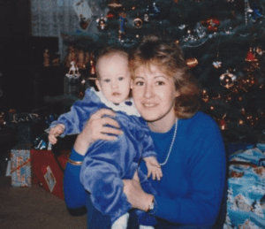 Childhood photograph of Dr. Claire Donley with her mother