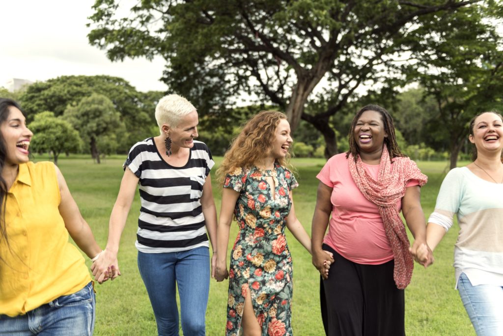 Group of Women Socialize Teamwork Happiness Concept